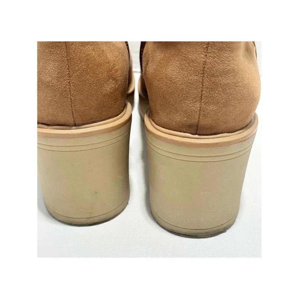 Universal Thread Women's Cognac‎ Katrina Platform Heeled Ankle Boots Tan Size 11